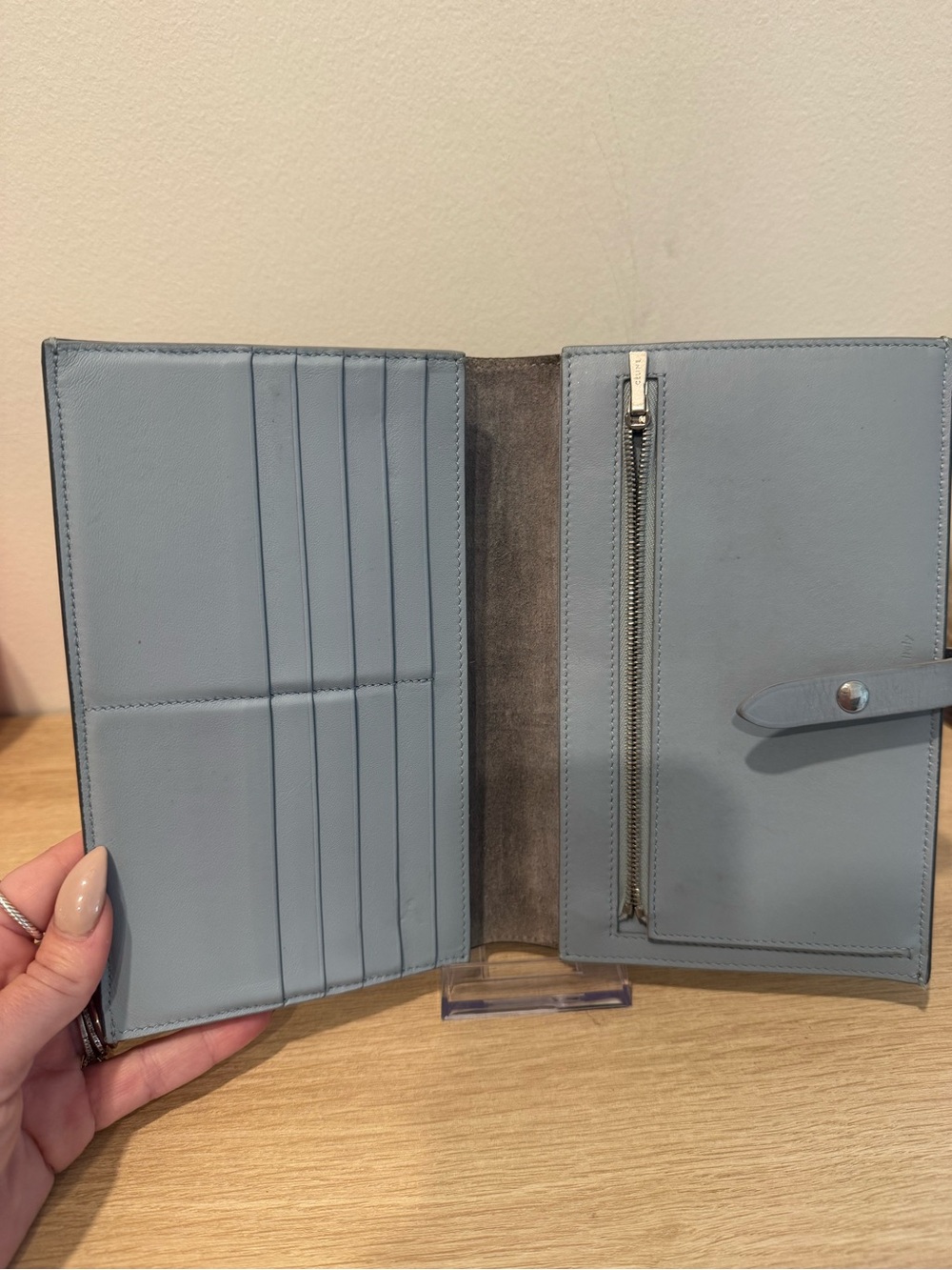 Celine Gret Leather Organizer with Light Blue Strap - Picture 4 of 4